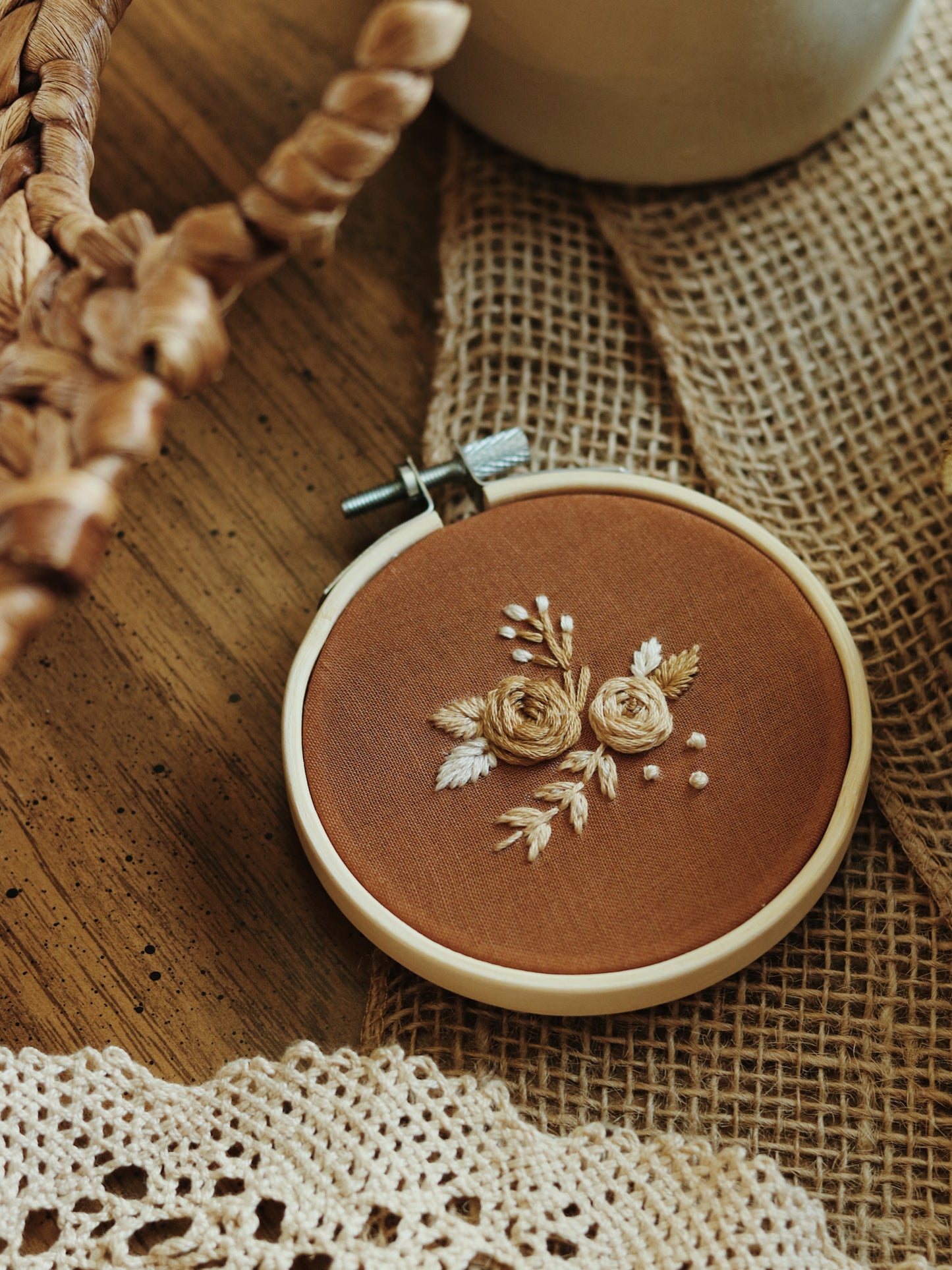 Neutral Florals Hoop