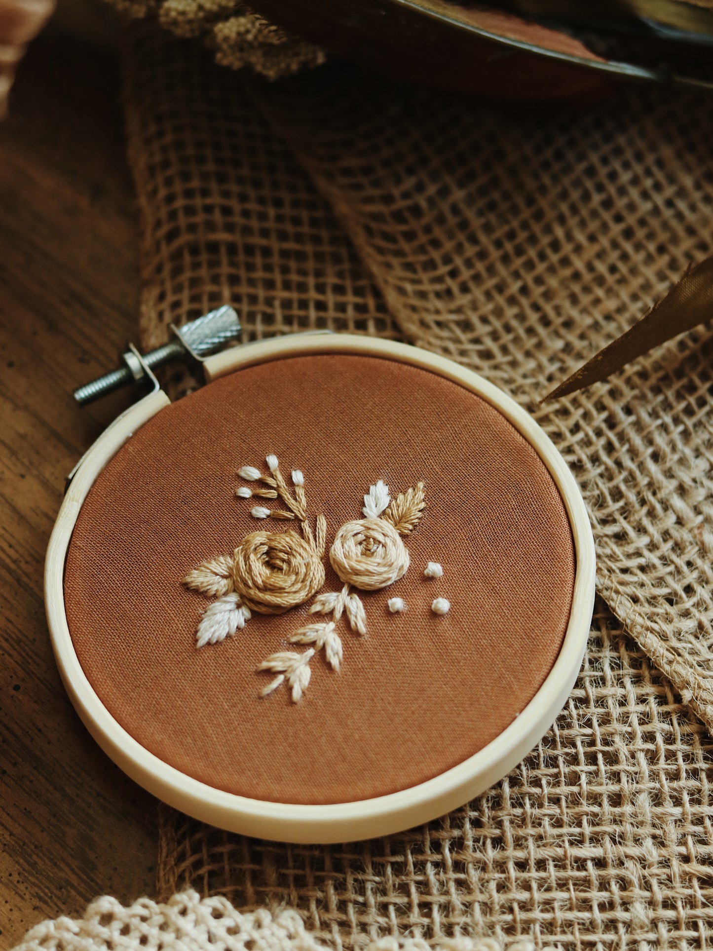 Neutral Florals Hoop